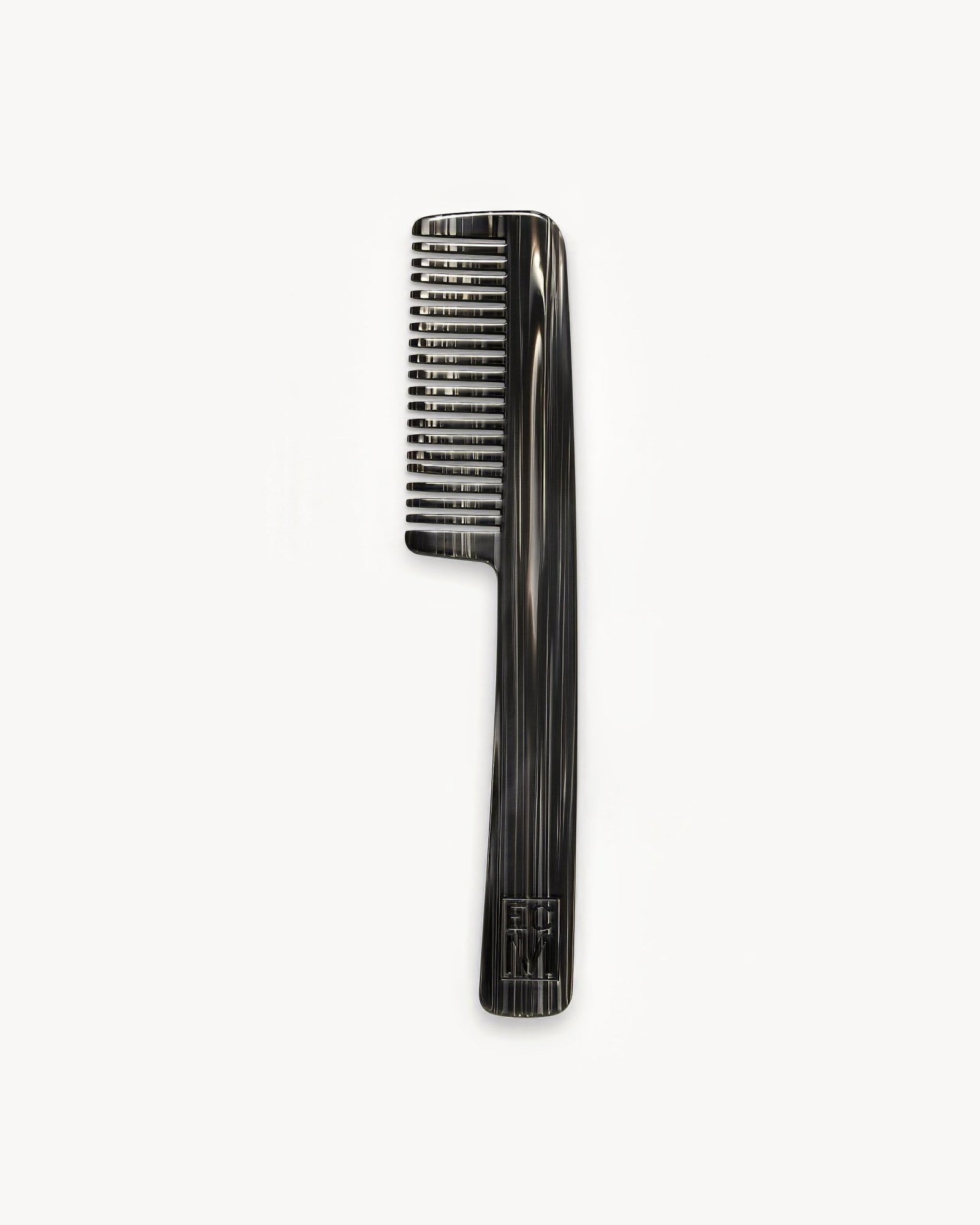 Black Pearl-patterned handle comb on a white background