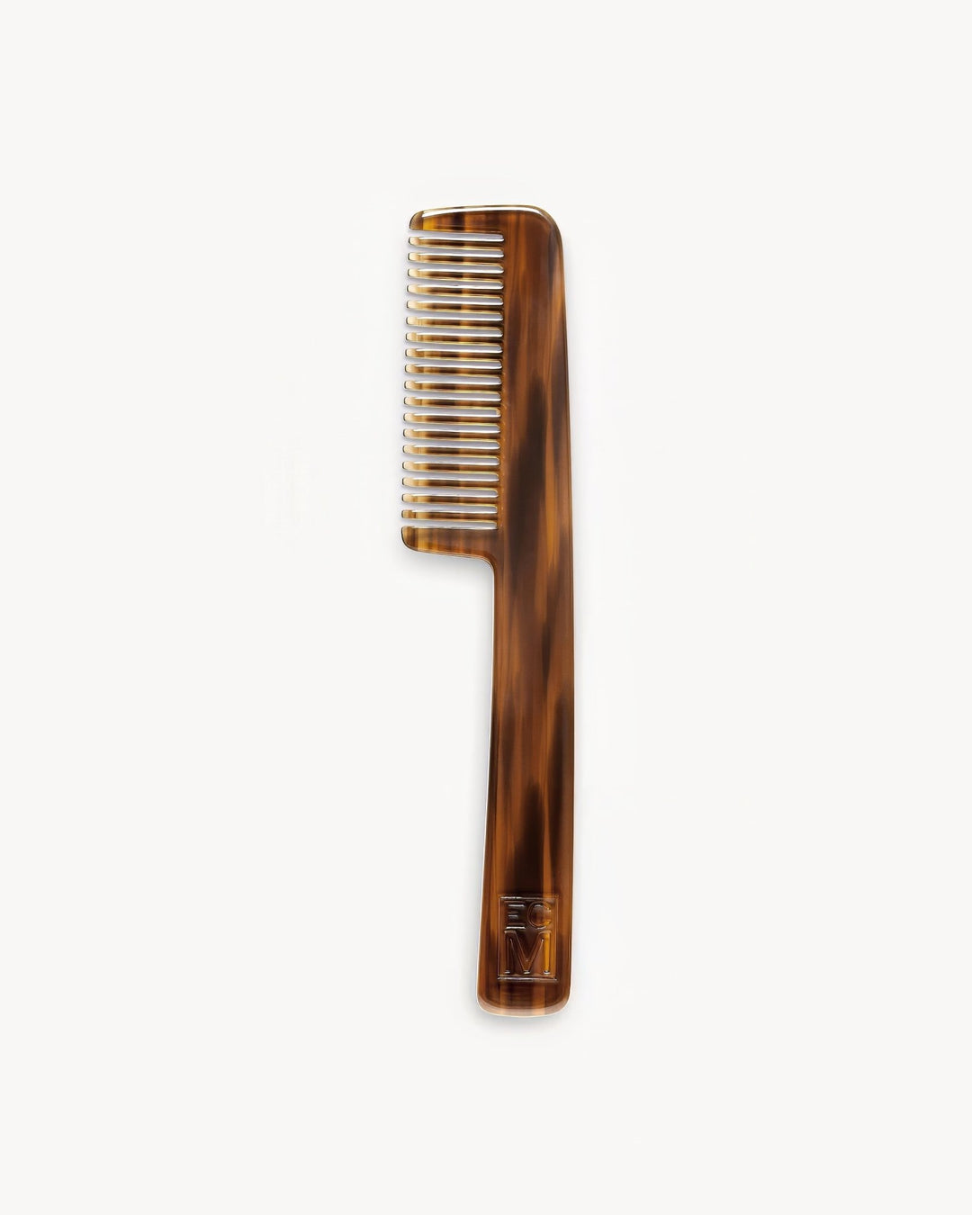 Driftwood-patterned handle comb on a white background