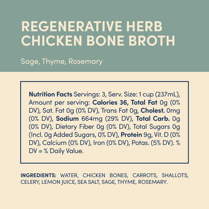 Herb Pasture - Raised Regenerative Chicken Bone Broth - Echo Market