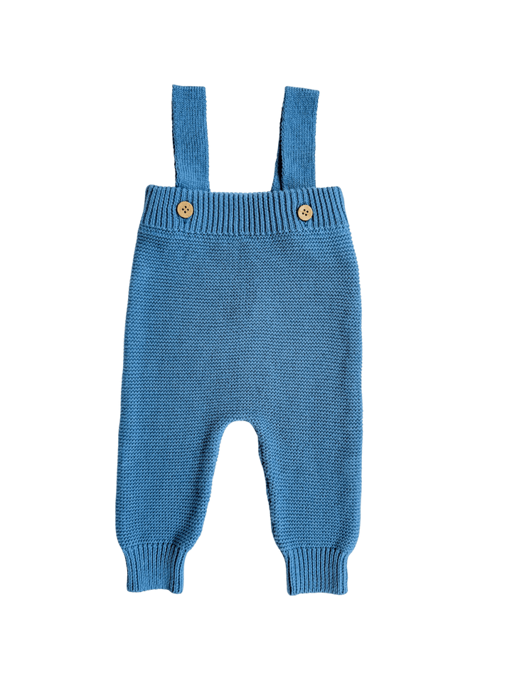 High - Waisted Knit Suspenders | Denim Blue - Echo Market