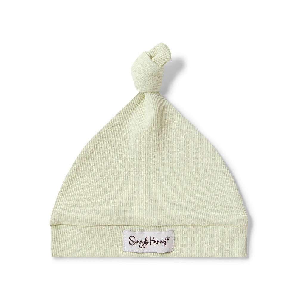 Honeydew Ribbed Organic Knotted Beanie - Echo Market