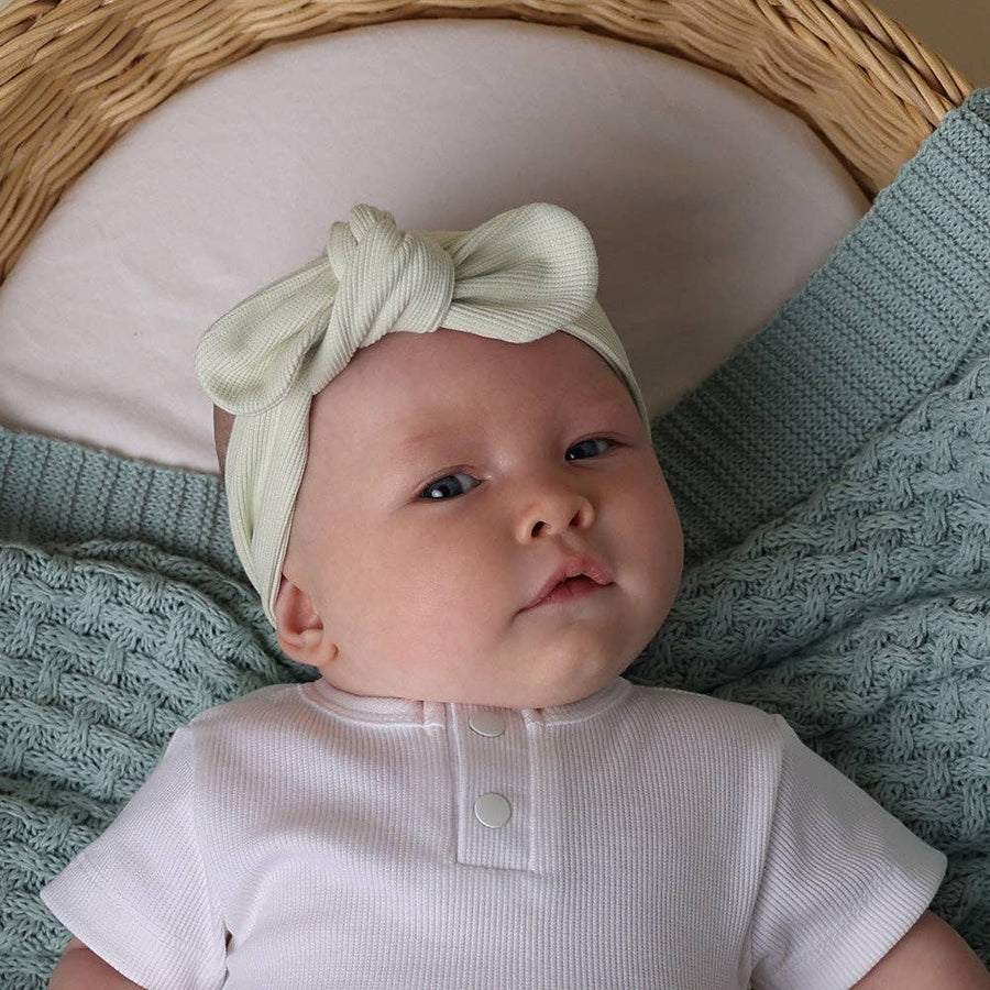 Honeydew Ribbed Organic Topknot - Echo Market