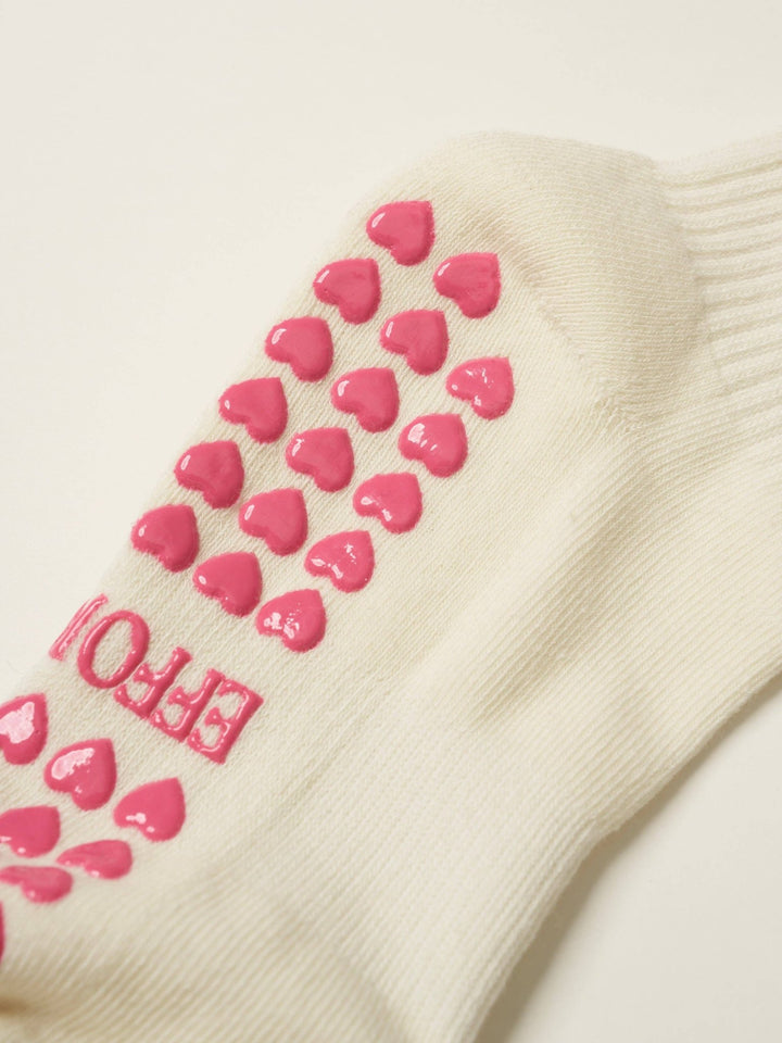 🎀 Hot Pink Bow Ruffle Grip Sock | Pilates Socks - Echo Market