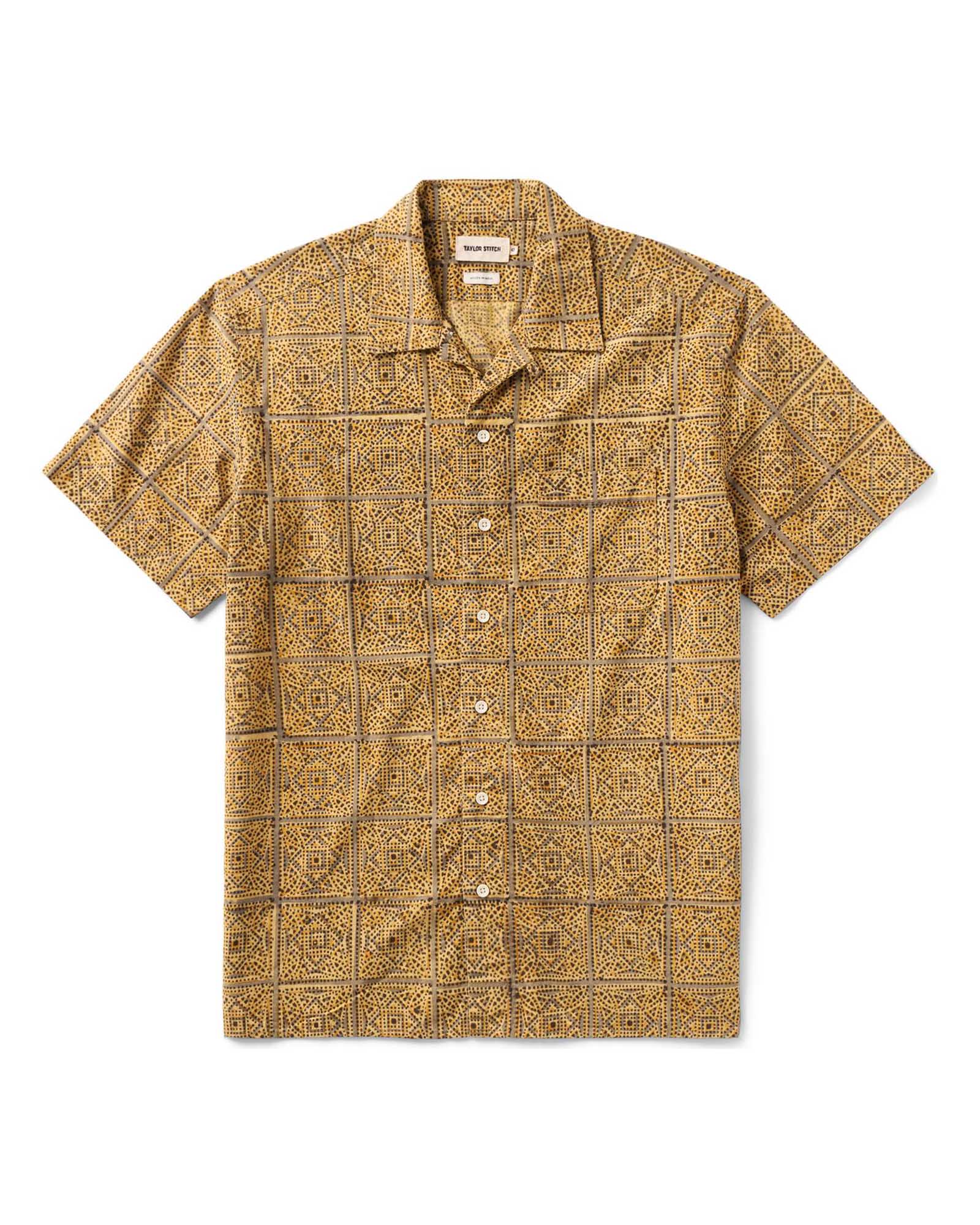The Hawthorne Shirt
in Fennel Block Print on a white background