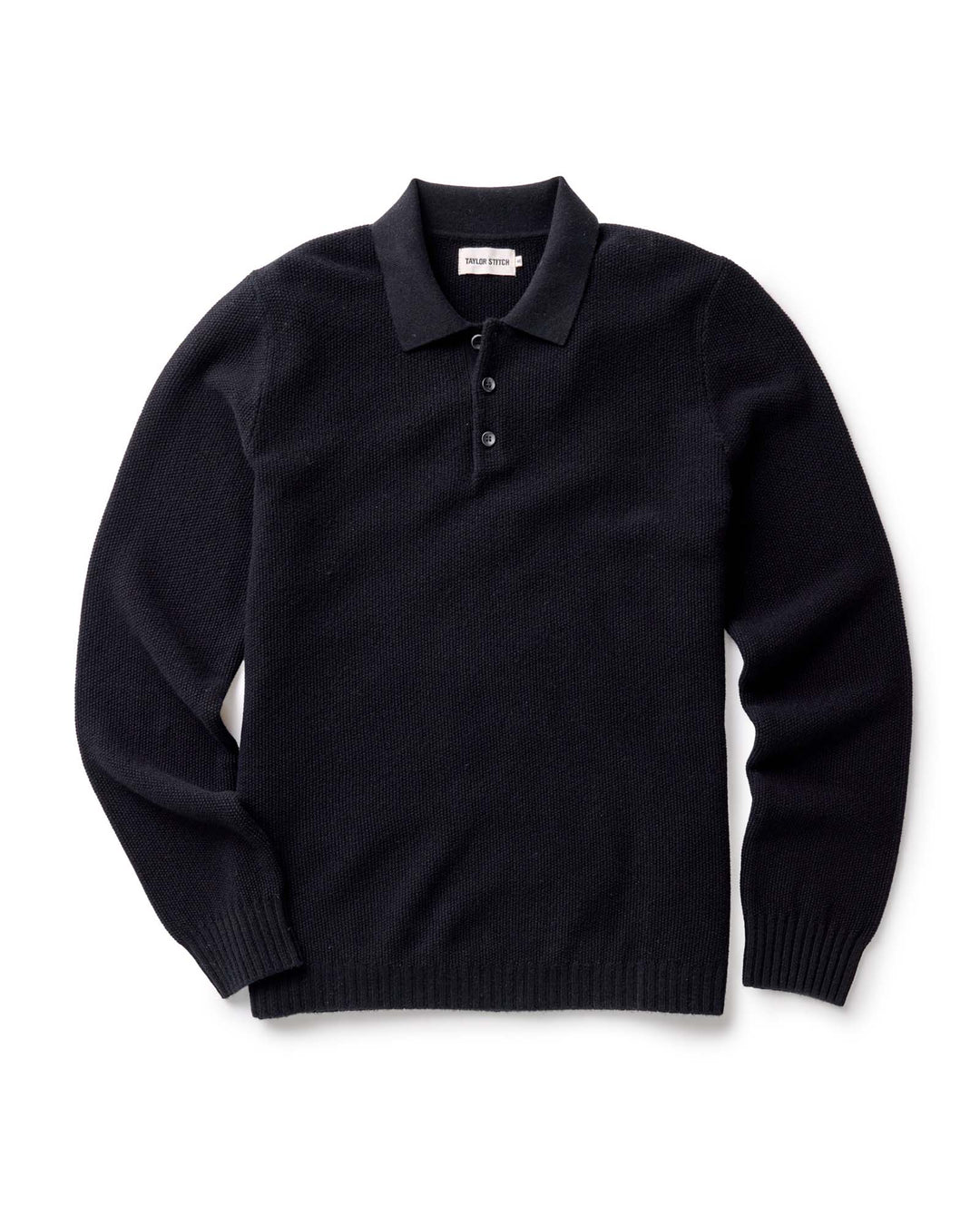 Black sweater with collar on a white background