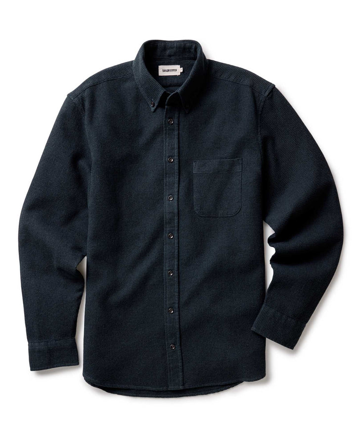 The Jack in Forest Waffle with a single chest pocket, laid flat against a white background.