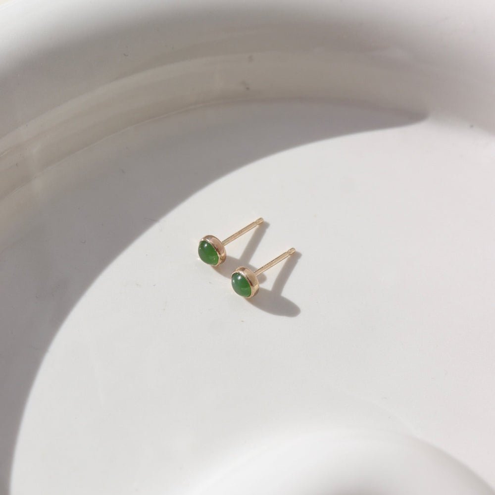 Jade Studs | 14k Gold Fill - Echo Market