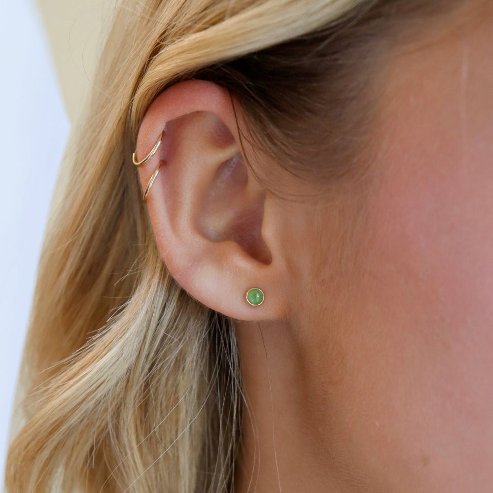 Jade Studs | 14k Gold Fill - Echo Market