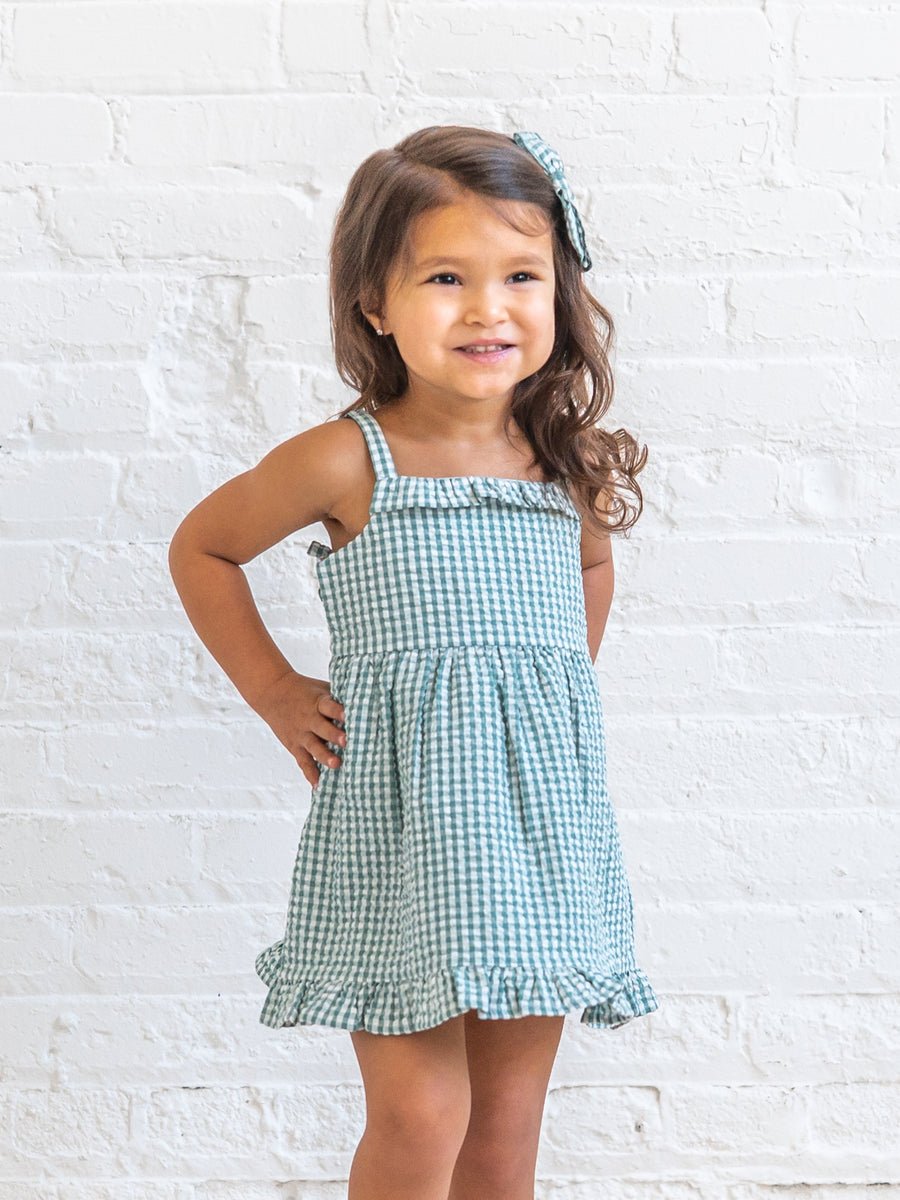 Juliette Seersucker Tank Dress | Laguna Gingham - Echo Market