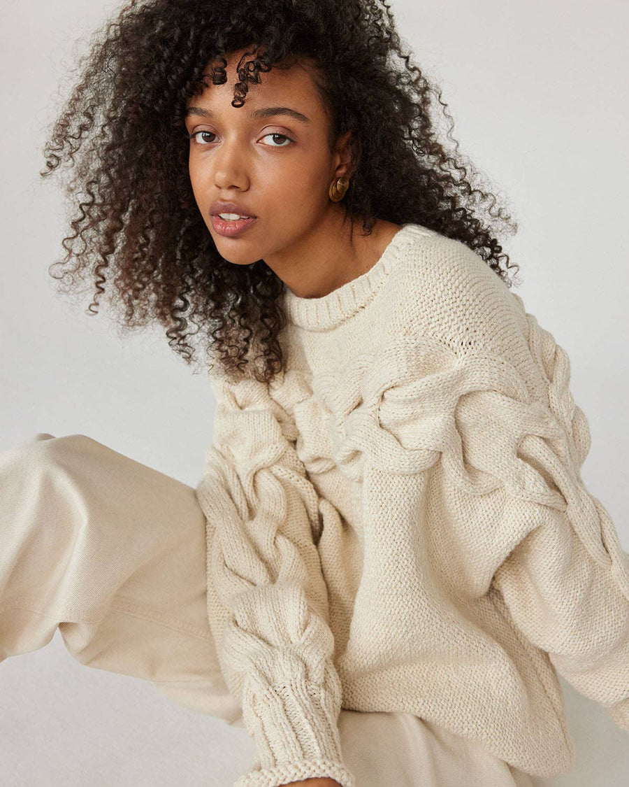 Jūra | Naked Oat Milk Alpaca Wool & Cotton Sweater - Echo Market