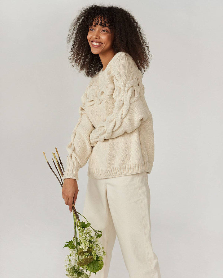 Jūra | Naked Oat Milk Alpaca Wool & Cotton Sweater - Echo Market