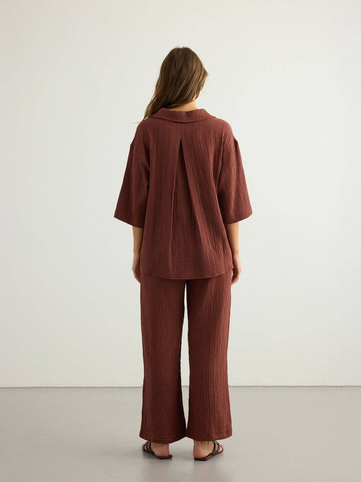 Kaya Boyfriend Shirt | Terracotta - Echo Market