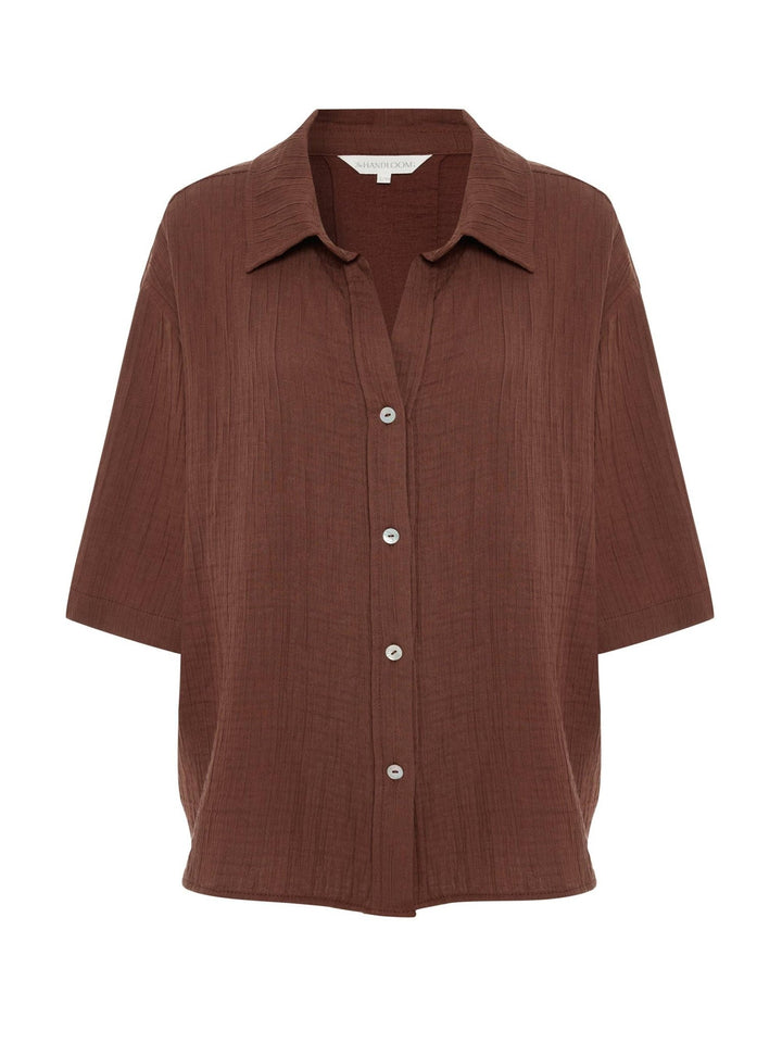 Kaya Boyfriend Shirt | Terracotta - Echo Market