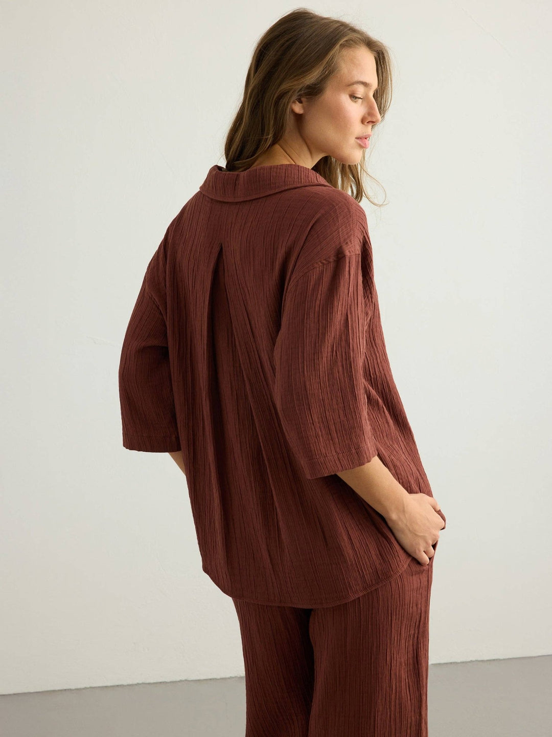 Kaya Boyfriend Shirt | Terracotta - Echo Market