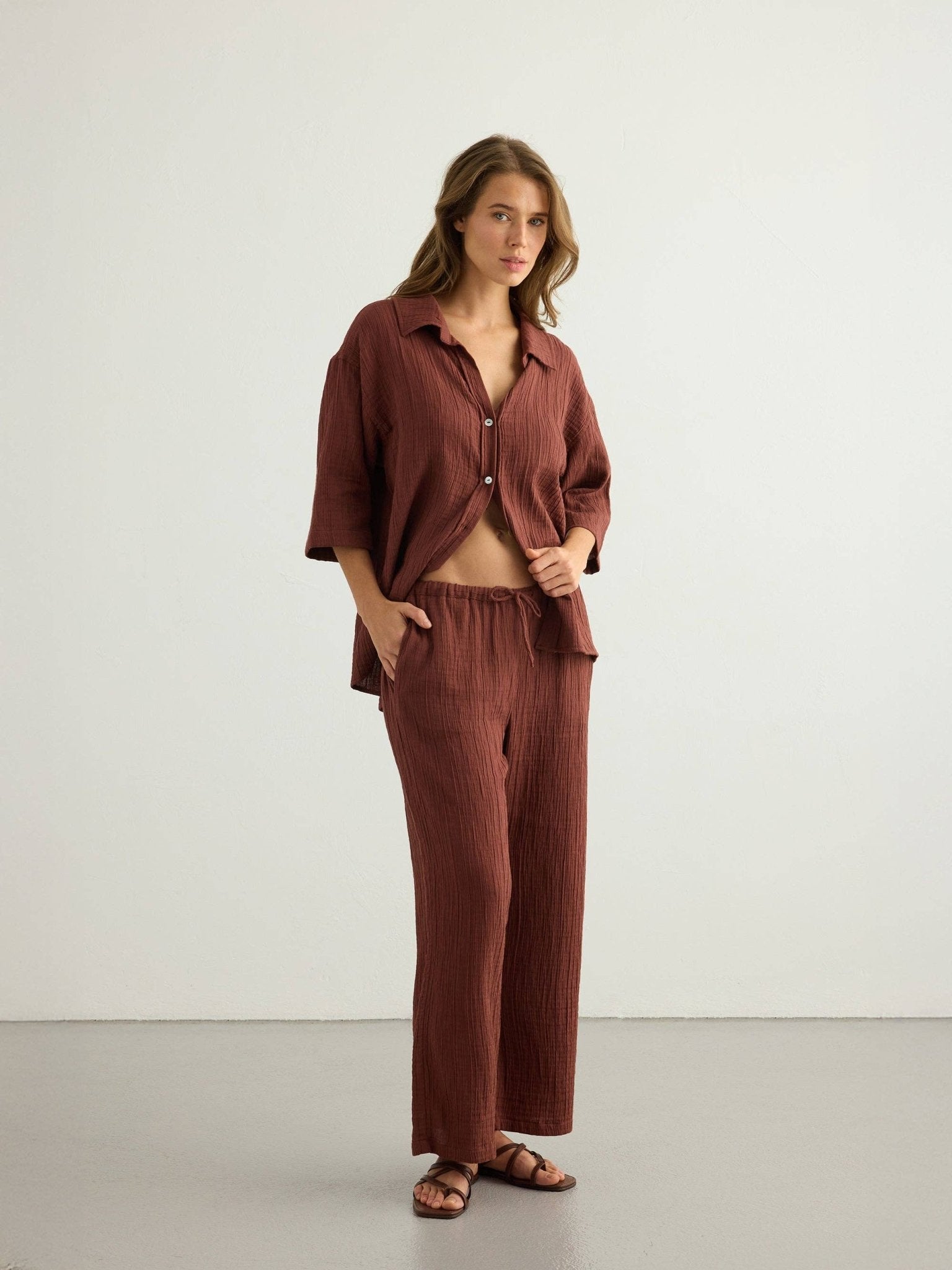 Kaya Drawstring Pants | Terracotta - Echo Market