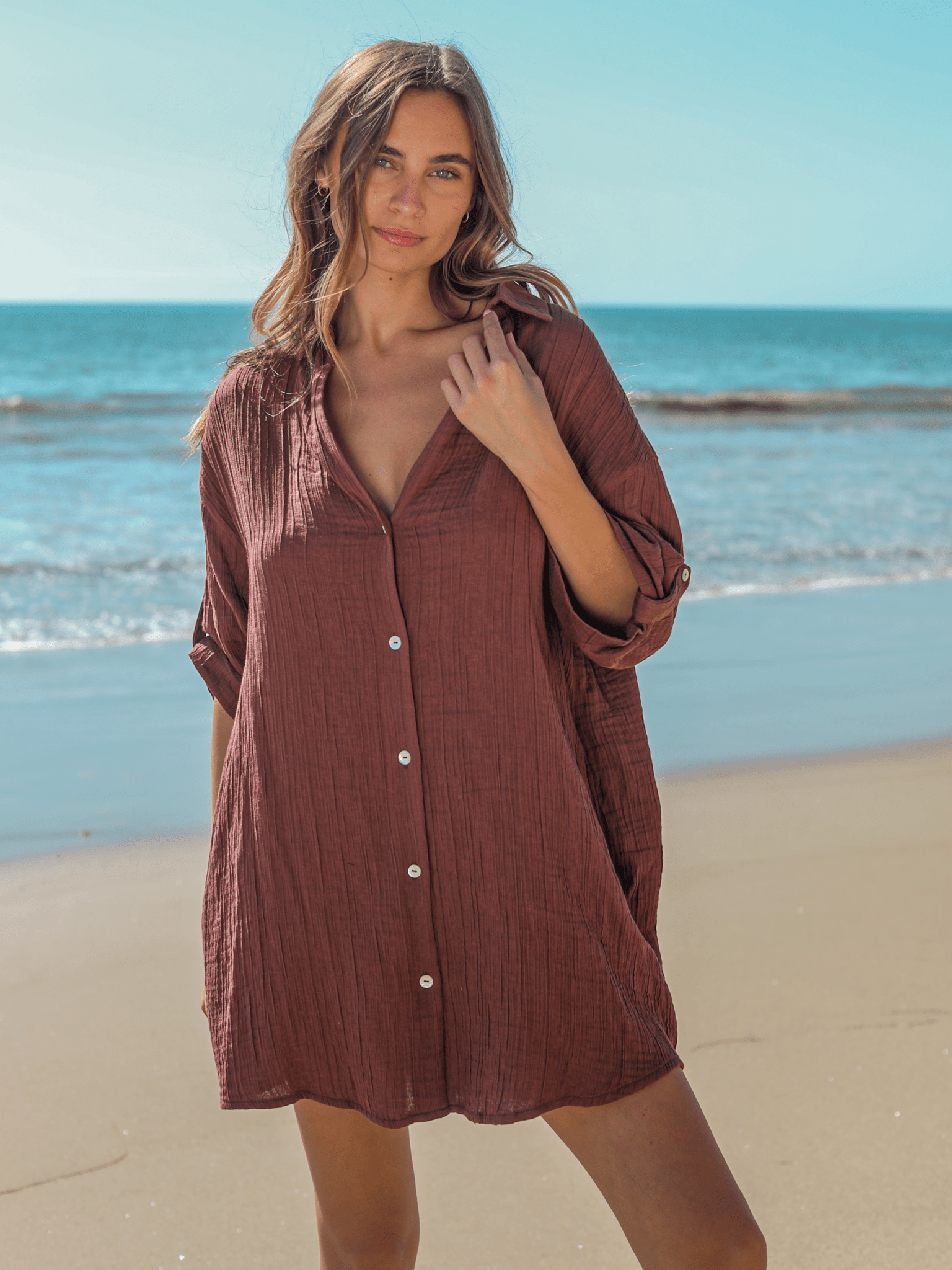 Kaya Oversized Shirt Dress - Echo Market