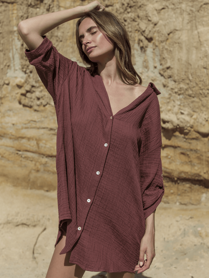 Kaya Oversized Shirt Dress - Echo Market