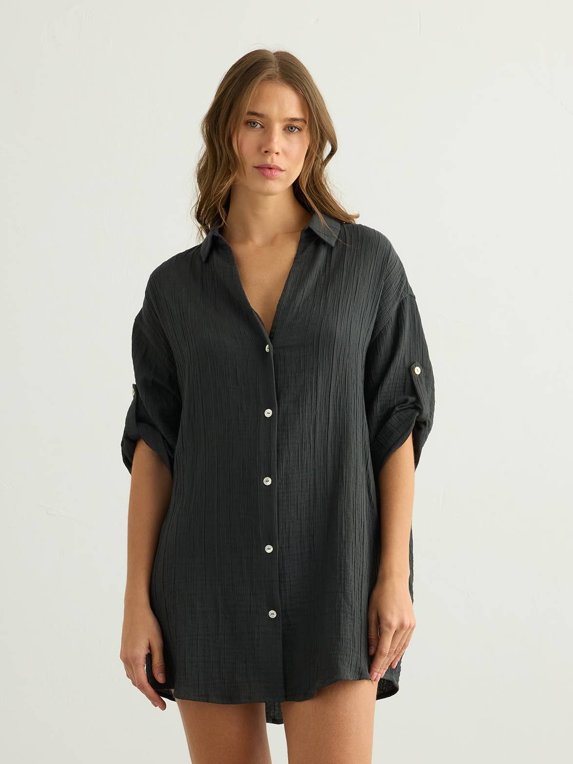 Kaya Oversized Shirt Dress - Echo Market