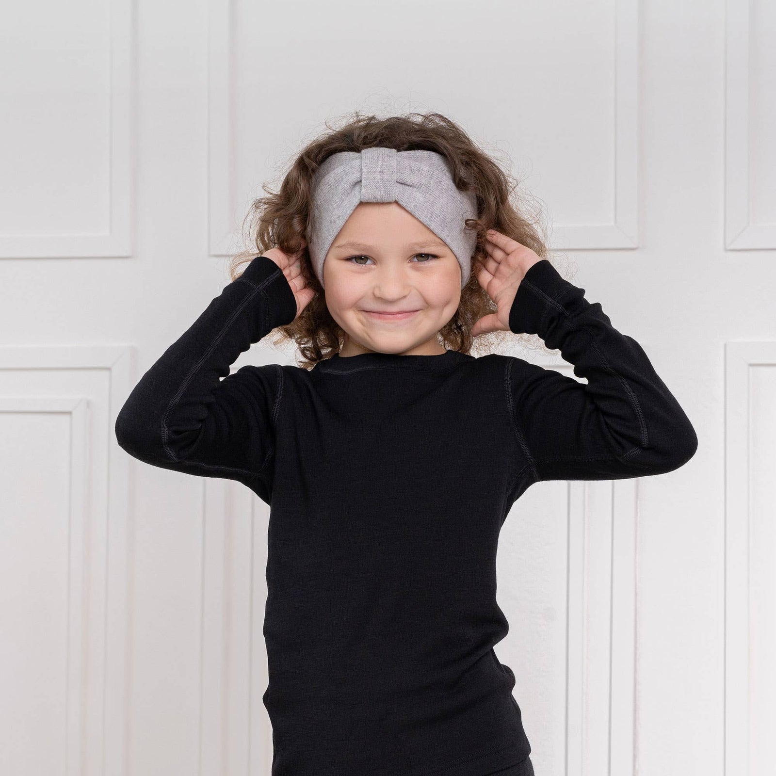 Kids' Knit Headband with Ribbon Merino & Cashmere - Echo Market