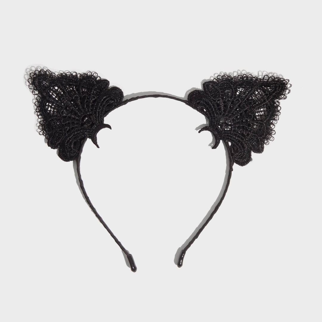 Lace Headband & Mask 2pc Set | Black Cat - Echo Market