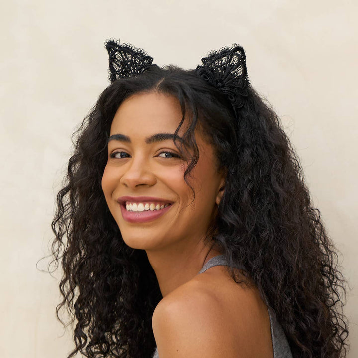 Lace Headband & Mask 2pc Set | Black Cat - Echo Market