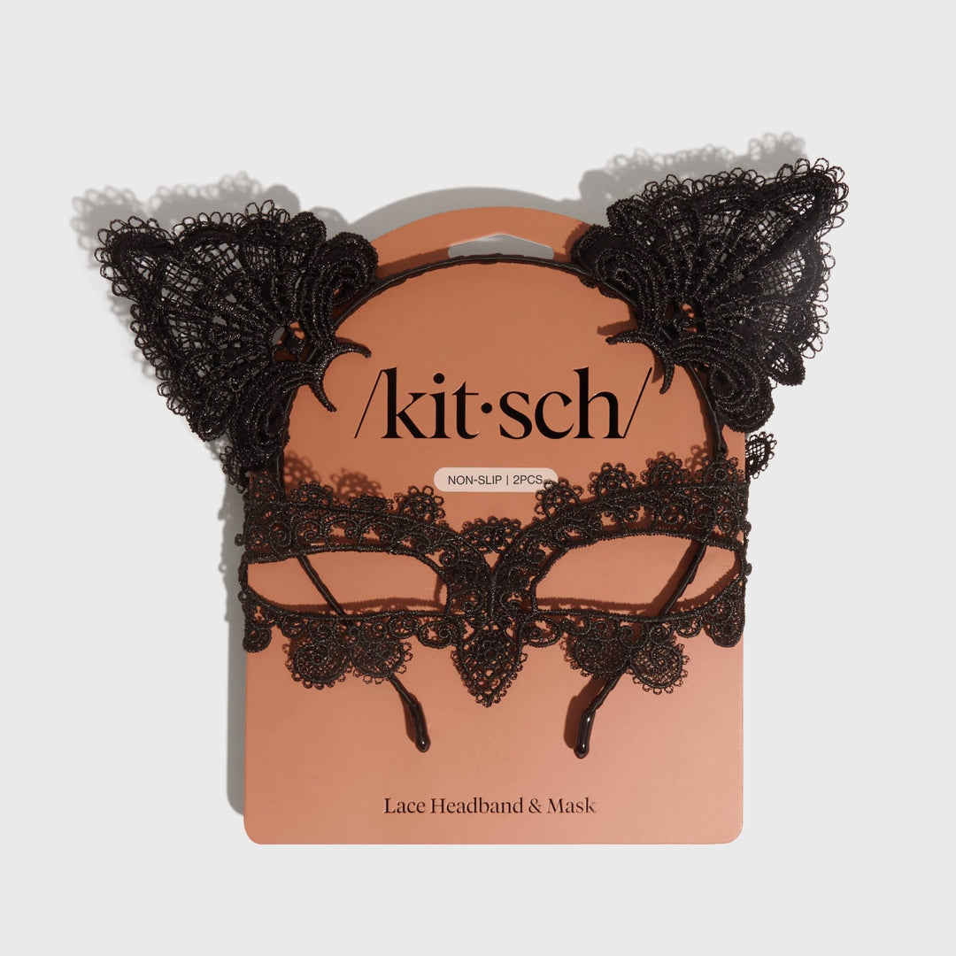 Lace Headband & Mask 2pc Set | Black Cat - Echo Market