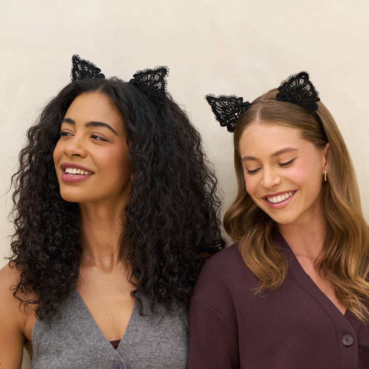 Lace Headband & Mask 2pc Set | Black Cat - Echo Market