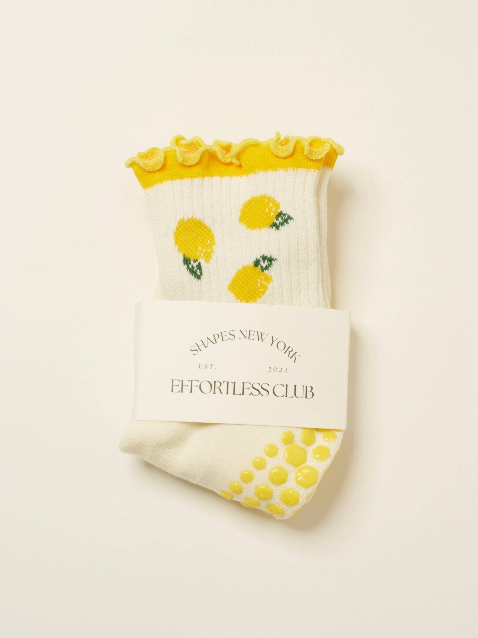 🍋 Lemon Ruffle Grip Sock | Pilates Socks - Echo Market