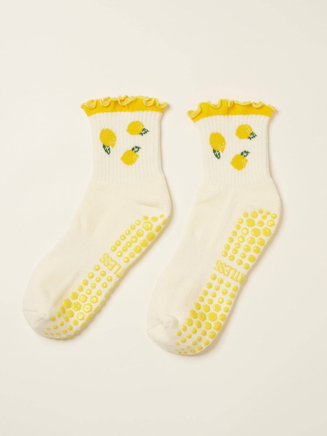 🍋 Lemon Ruffle Grip Sock | Pilates Socks - Echo Market