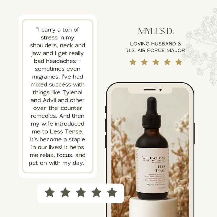 Less Tense | Tension Headache &amp; Migraine Herbal Tincture - Echo Market
