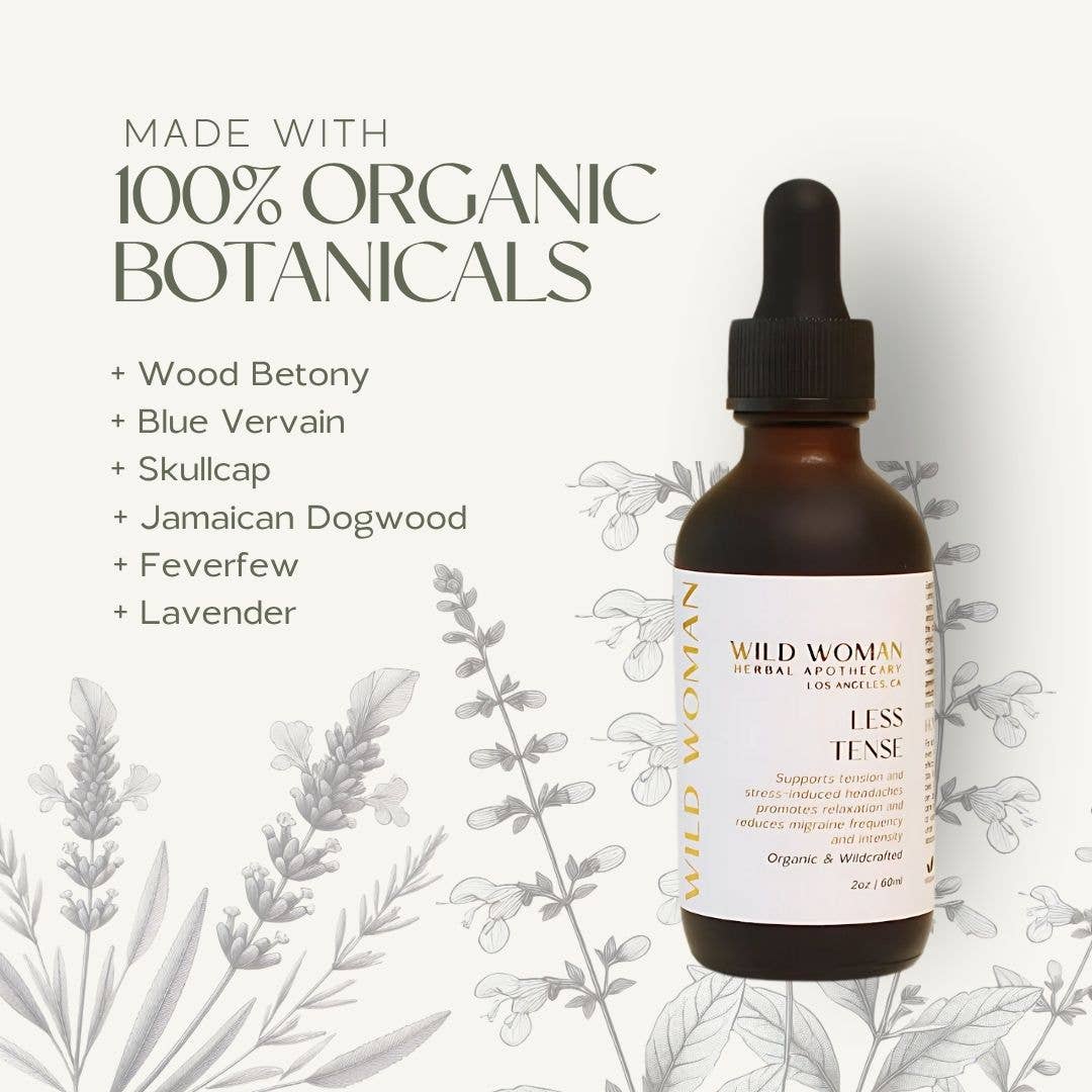 Less Tense | Tension Headache &amp; Migraine Herbal Tincture - Echo Market