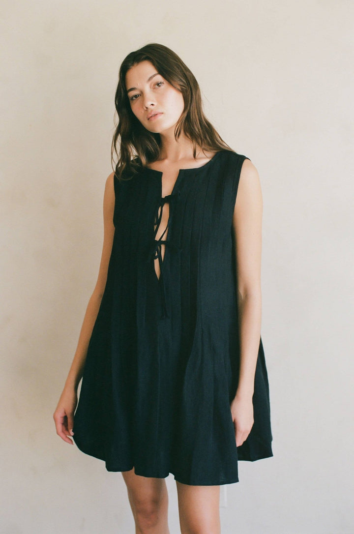 Linen Flare Mini Dress - Echo Market