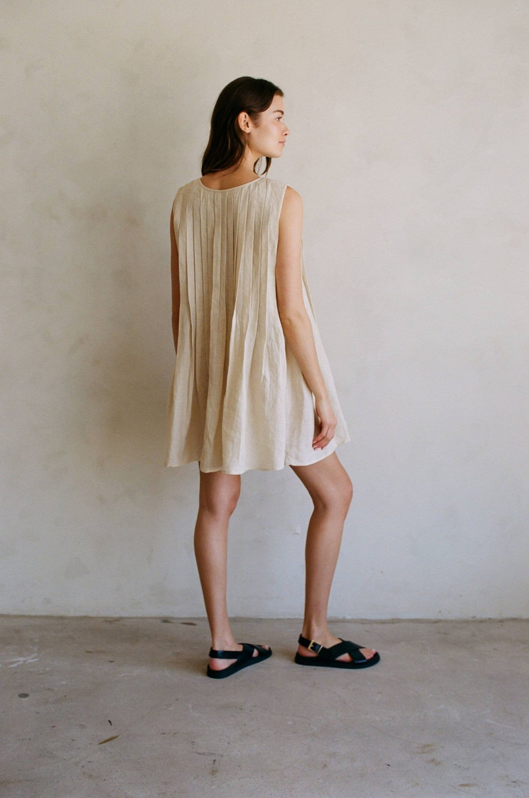 Linen Flare Mini Dress - Echo Market