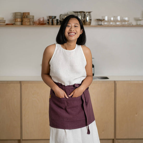 Linen Half Apron with Pocket One Size - Echo Market