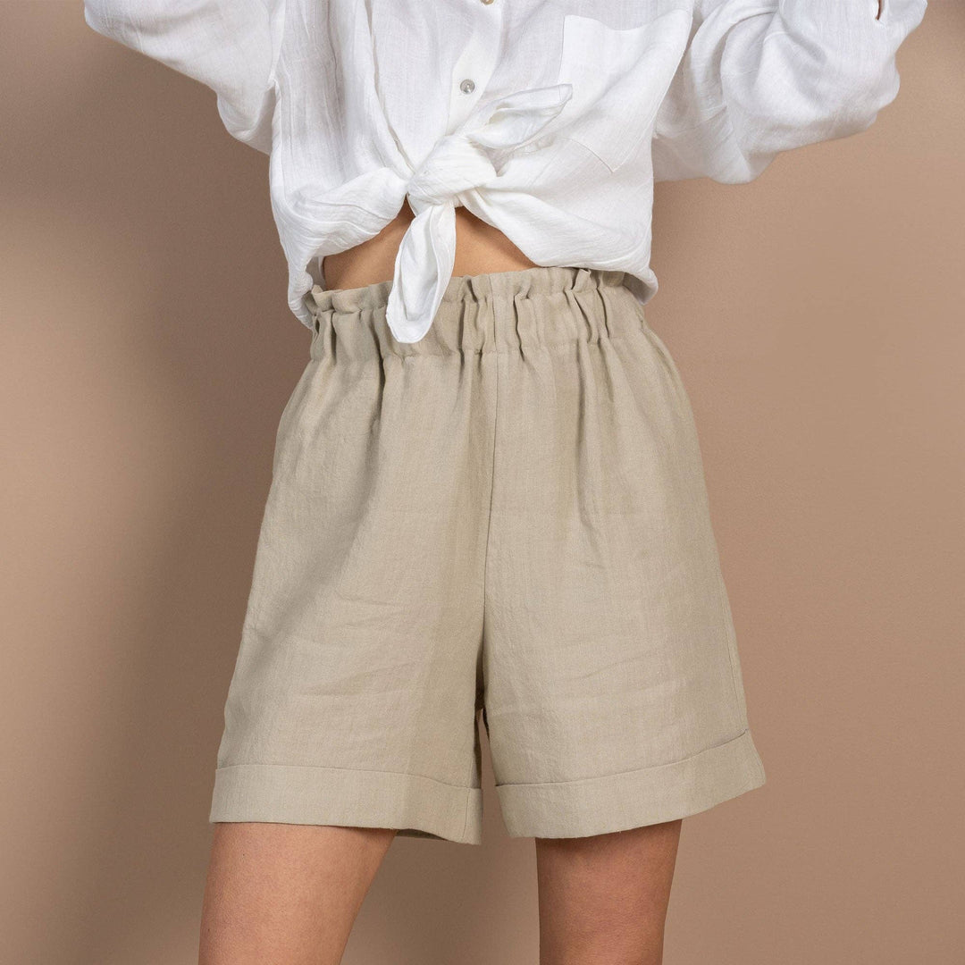 Linen Shorts Demi Natural - Echo Market