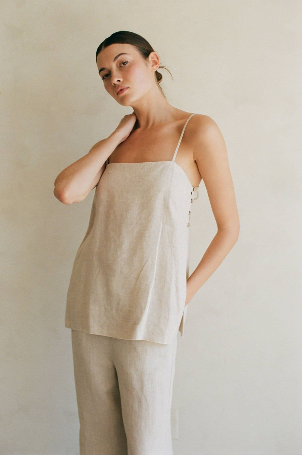 Linen Tie Strap Top | Linen - Echo Market