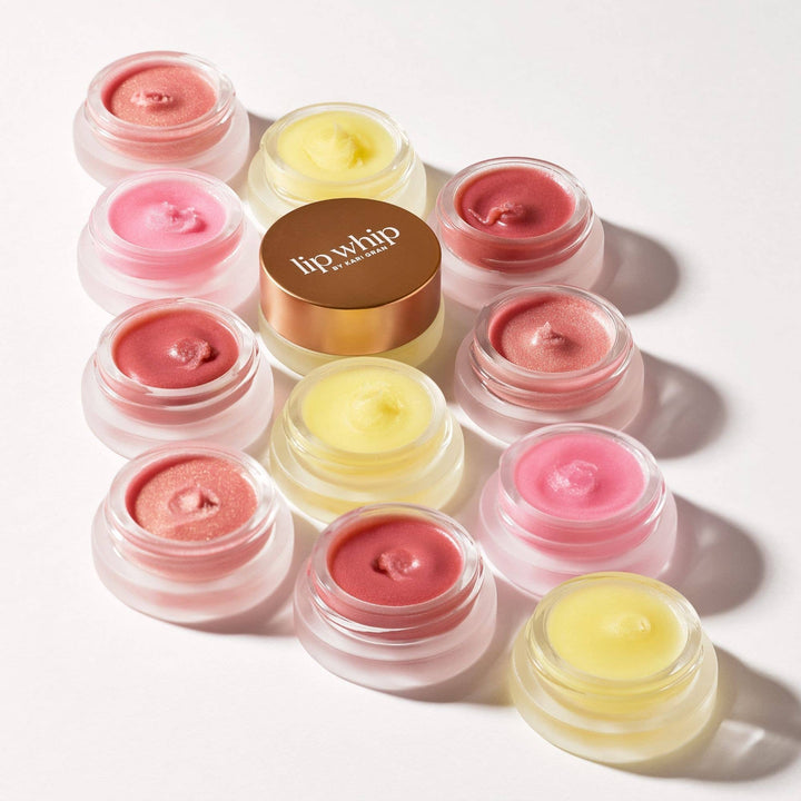 Set of lip balm jars with &