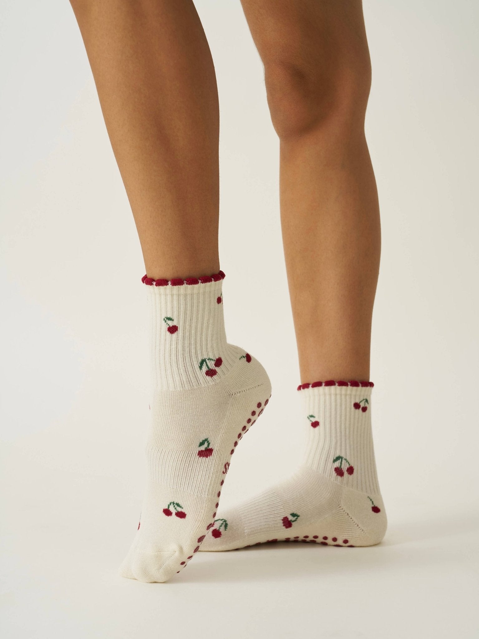 🍒 Little Cherry Petal Grip Sock | Pilates Socks - Echo Market