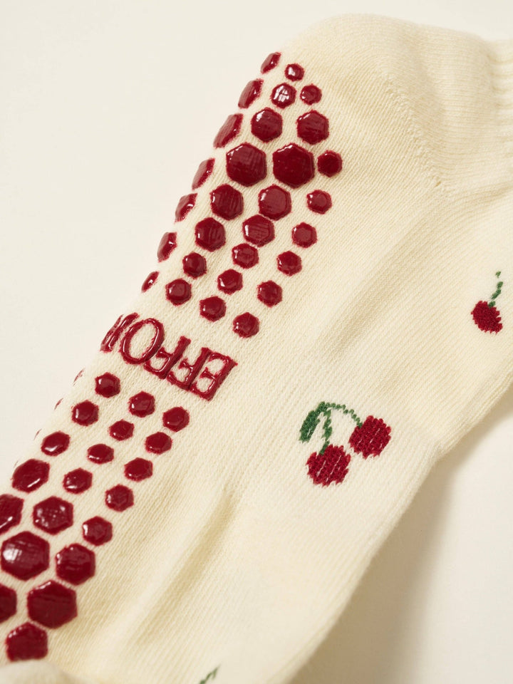🍒 Little Cherry Petal Grip Sock | Pilates Socks - Echo Market