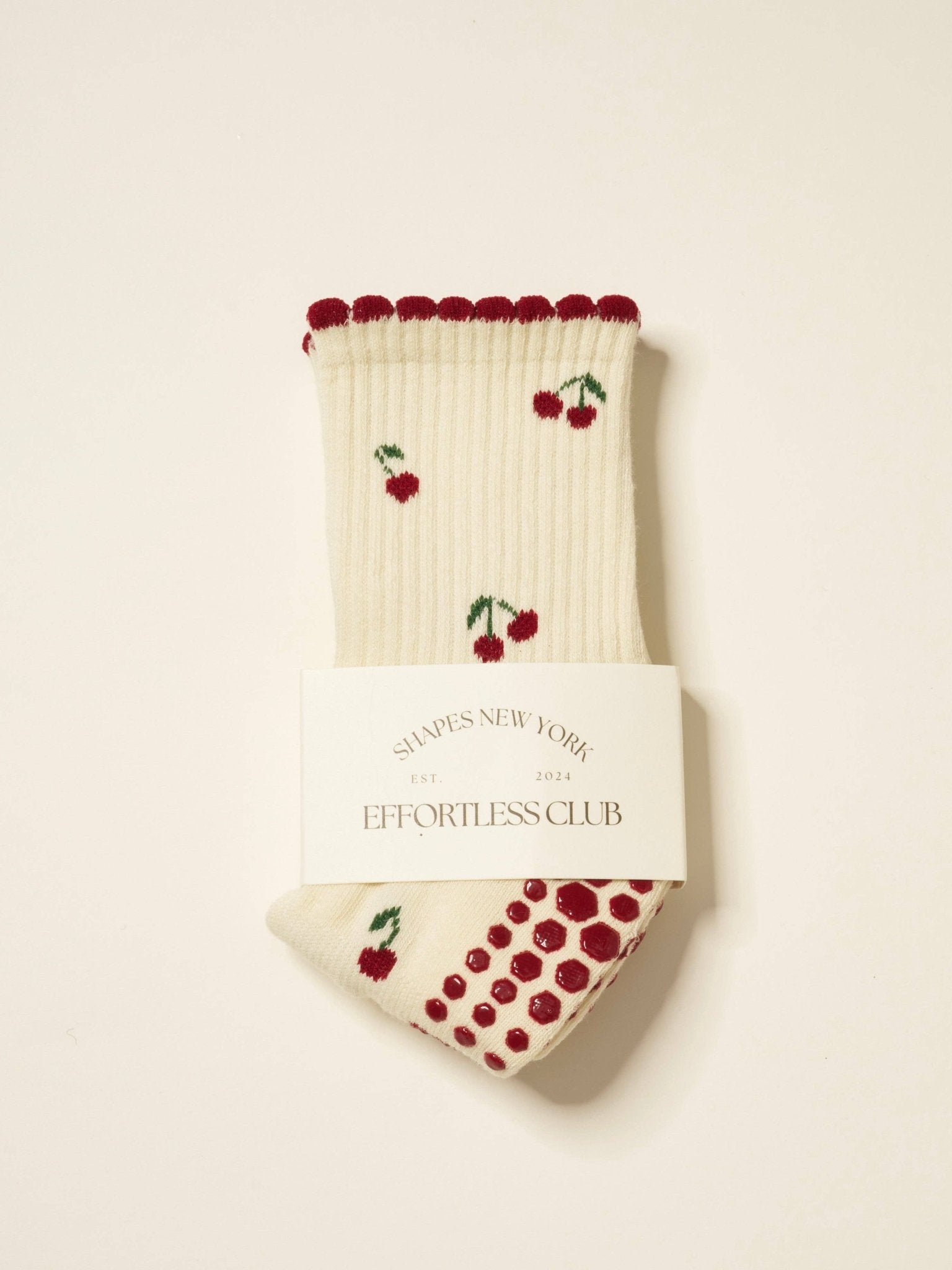 🍒 Little Cherry Petal Grip Sock | Pilates Socks - Echo Market