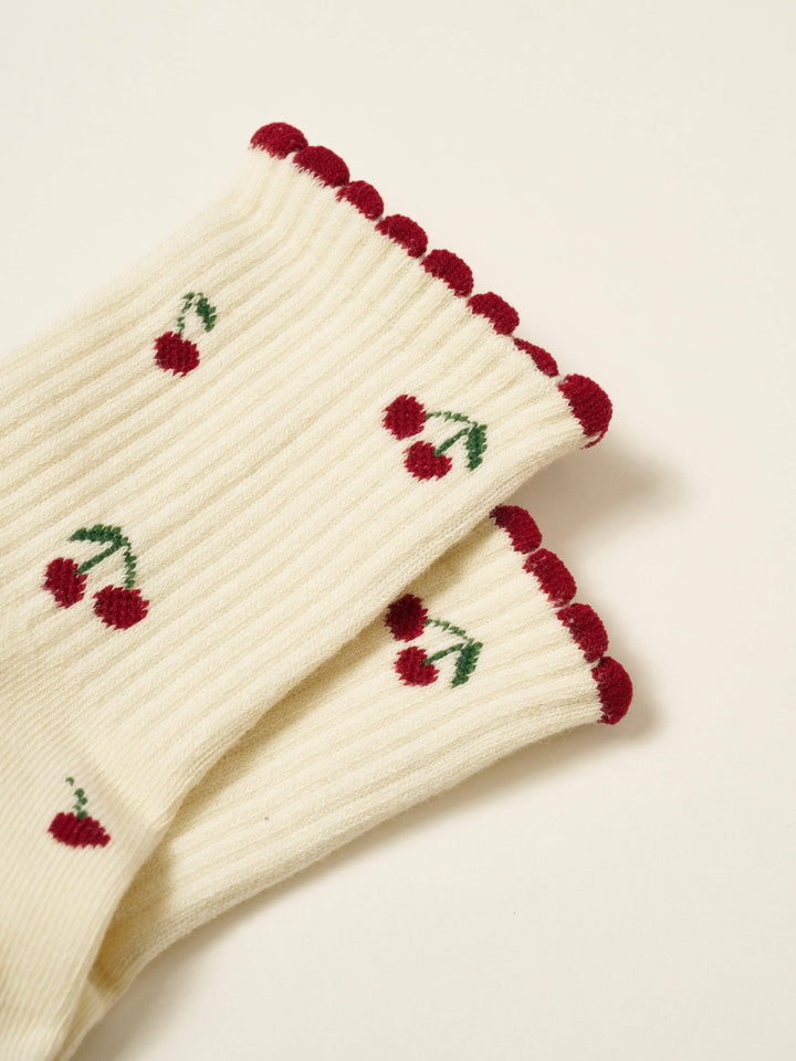 🍒 Little Cherry Petal Grip Sock | Pilates Socks - Echo Market