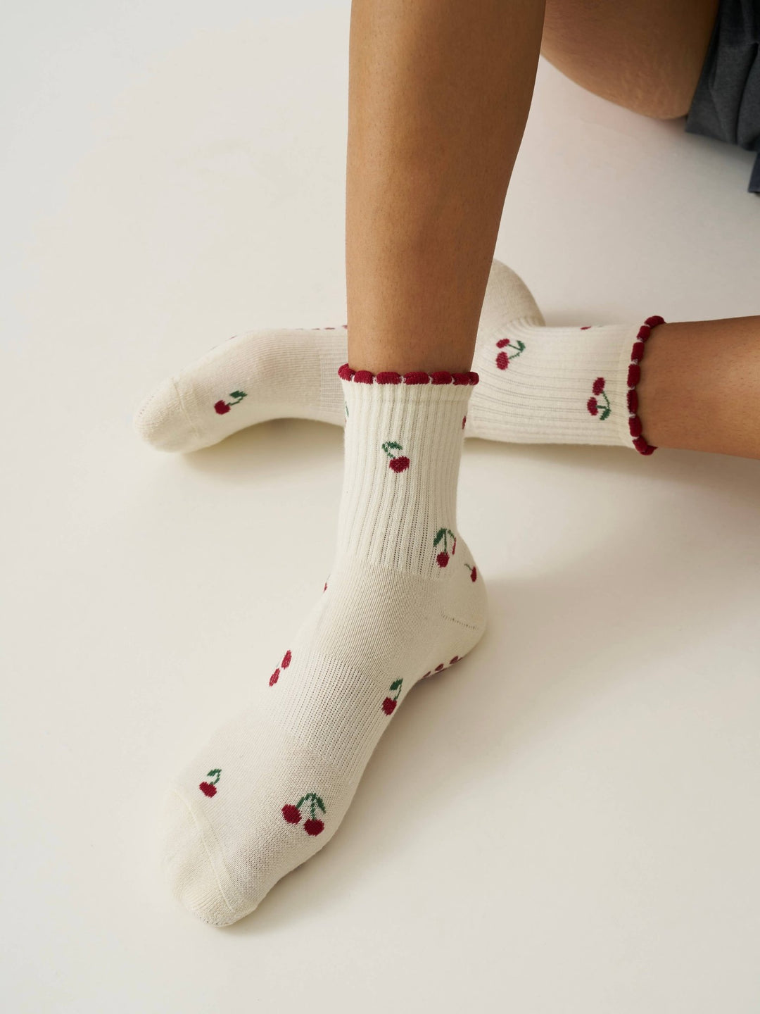 🍒 Little Cherry Petal Grip Sock | Pilates Socks - Echo Market