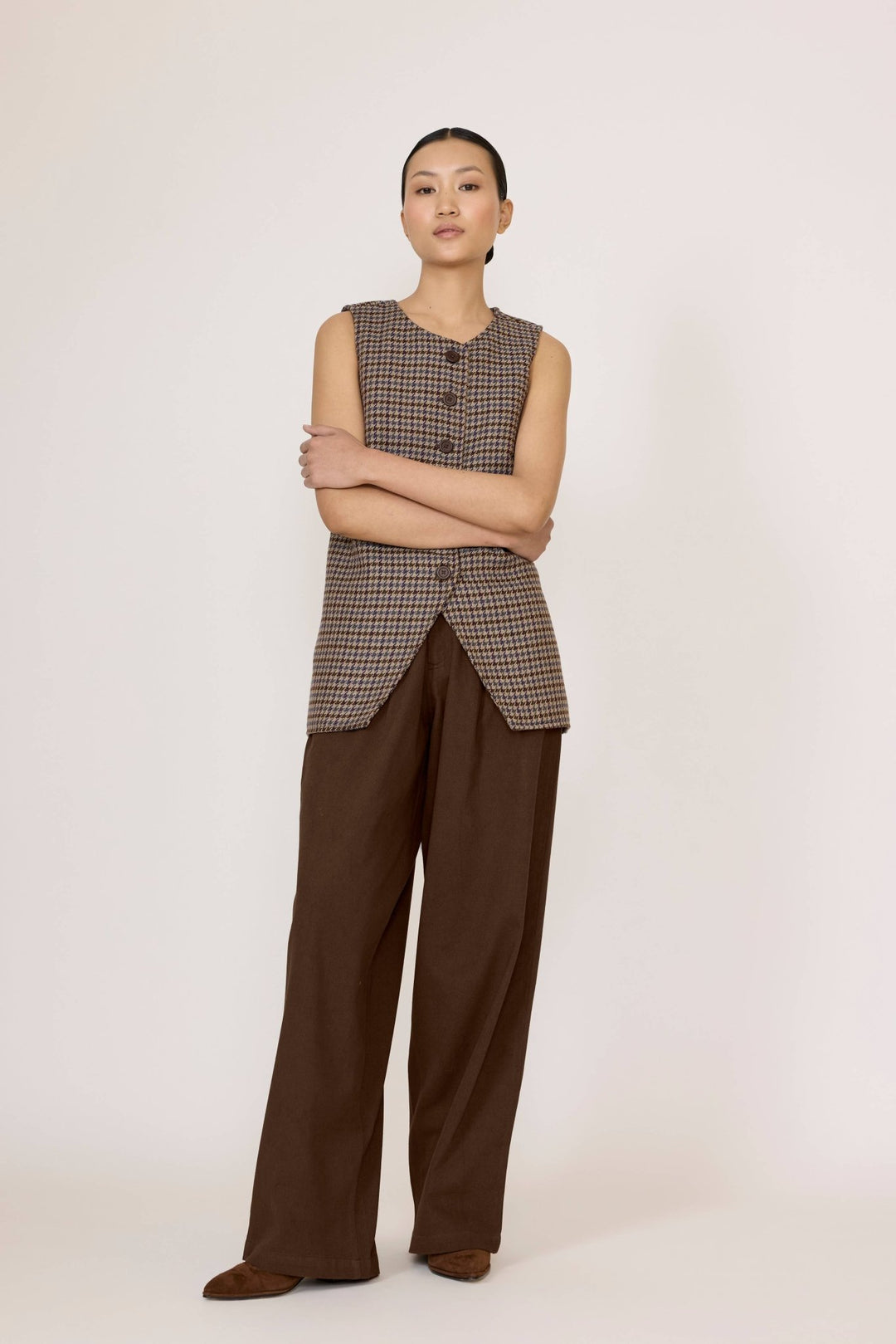 Longline Vest | Wool Plaid - Echo Market