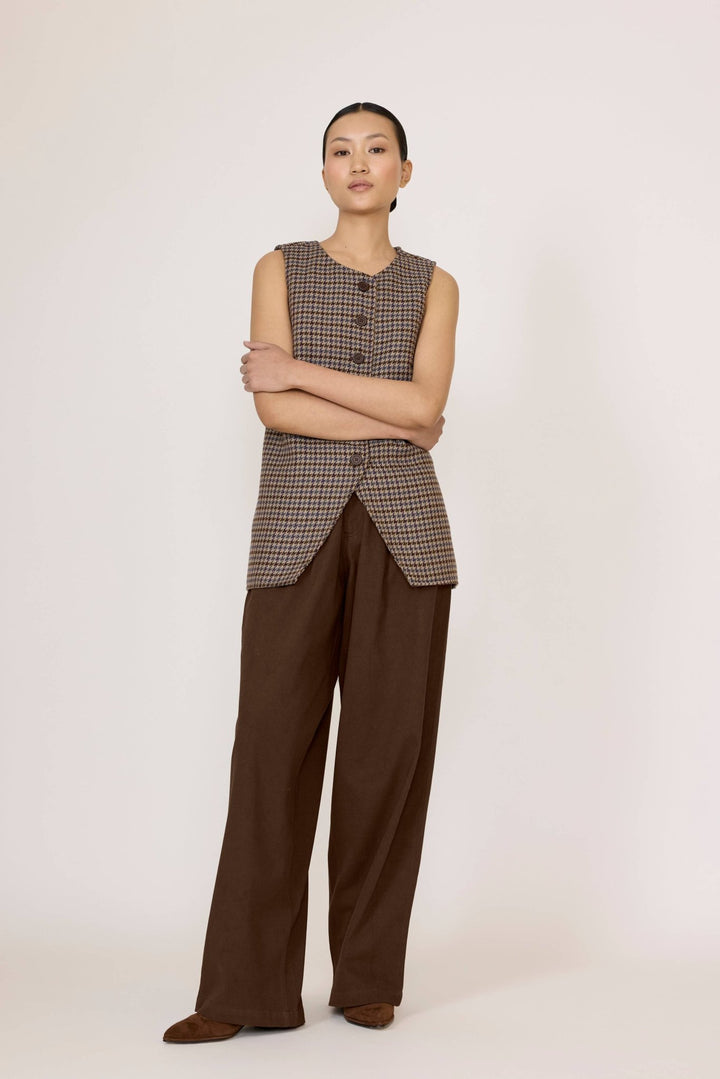 Longline Vest | Wool Plaid - Echo Market
