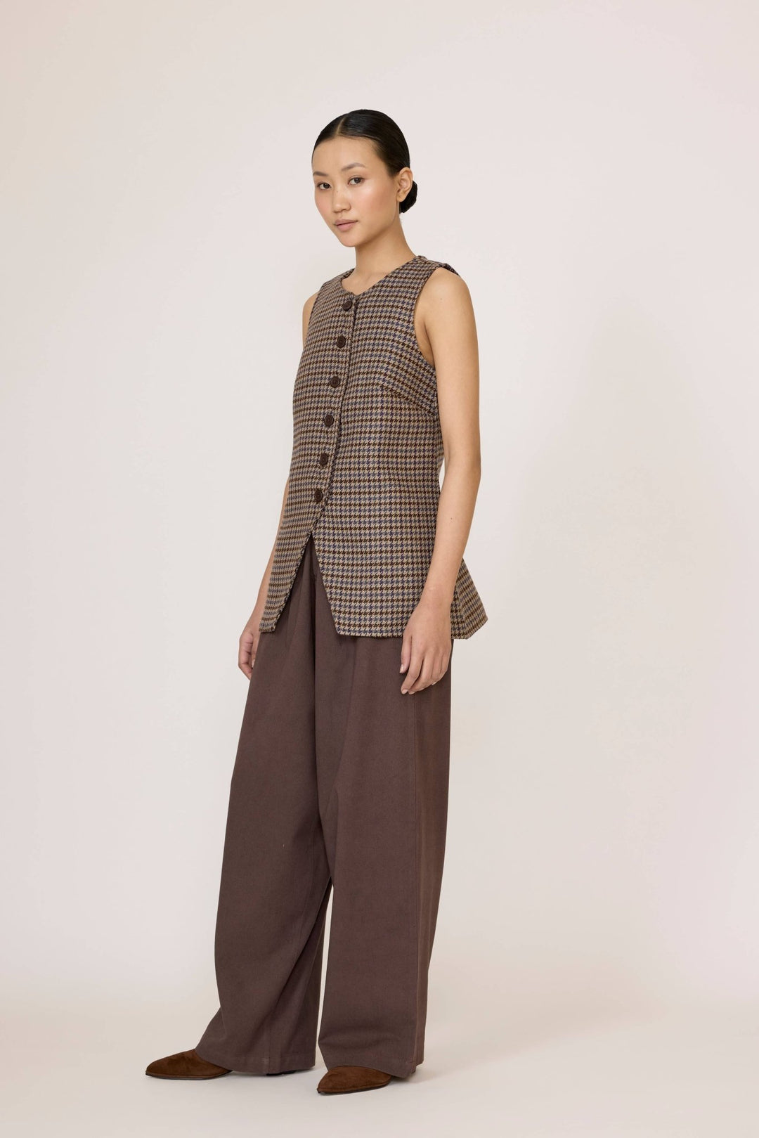 Longline Vest | Wool Plaid - Echo Market