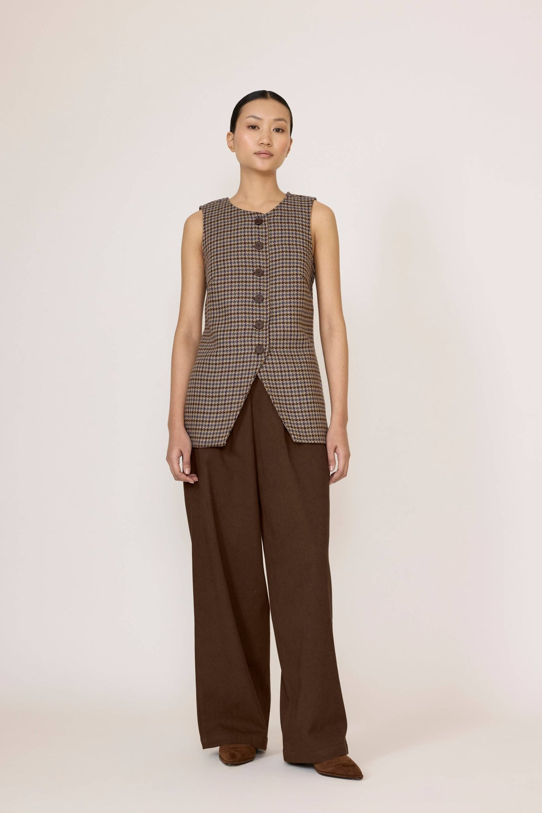 Longline Vest | Wool Plaid - Echo Market