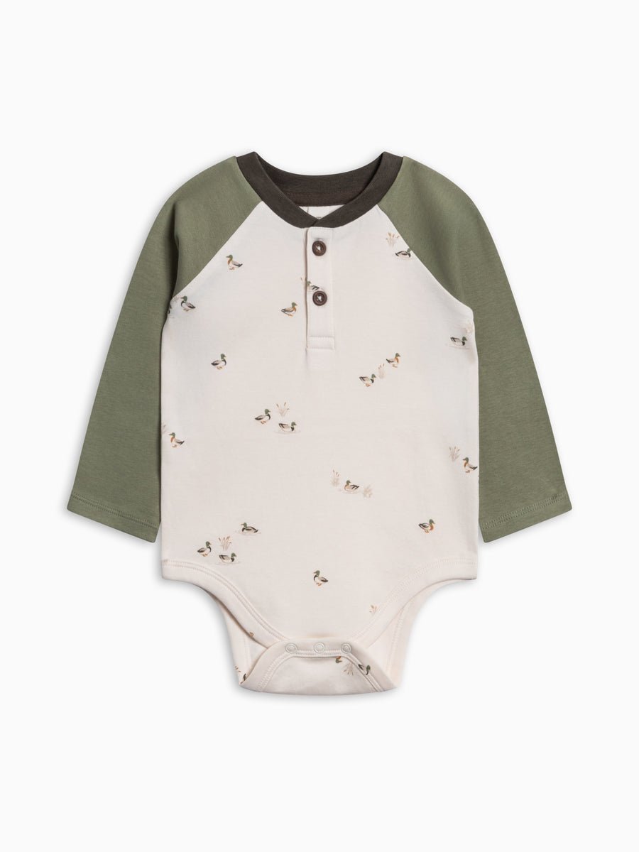 Lucas Raglan Henley Bodysuit | Mallard - Echo Market
