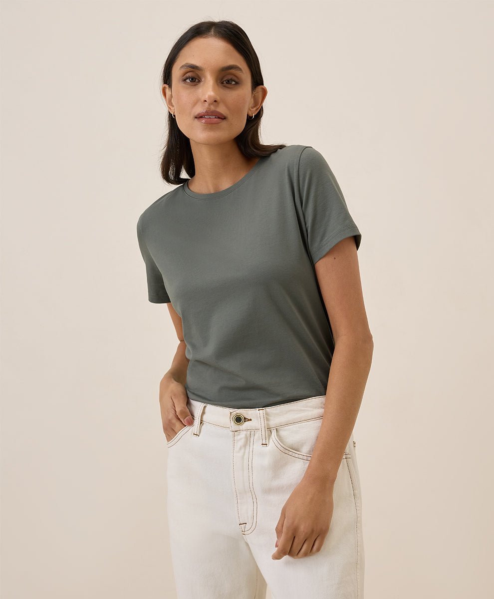 Luxe Stretch Organic Cotton Jersey Tee - Echo Market