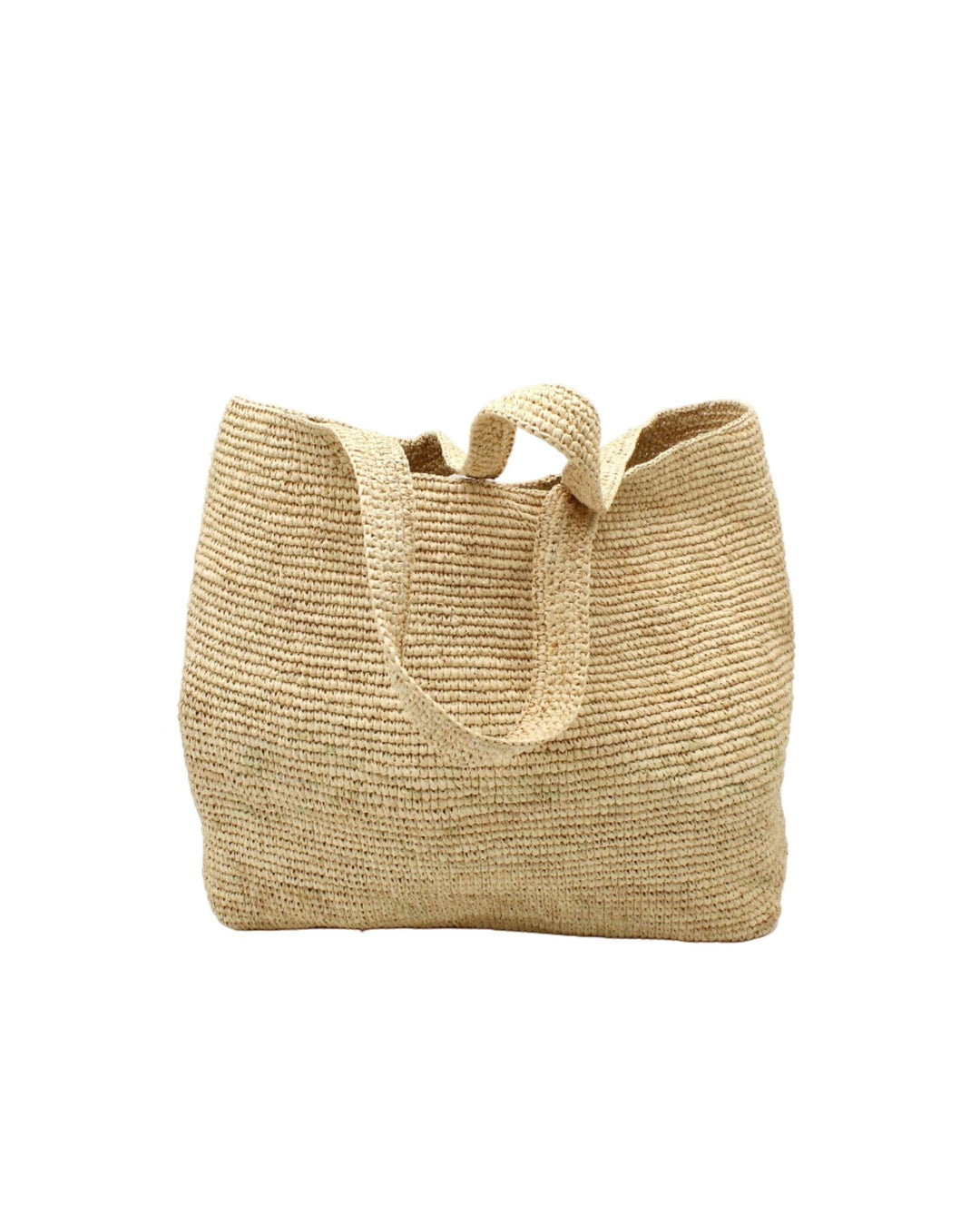 Mamie XL Raffia Crochet Straw Basket Handbag Tote - Echo Market
