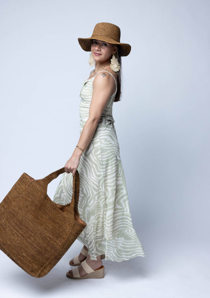 Mamie XL Raffia Crochet Straw Basket Handbag Tote - Echo Market